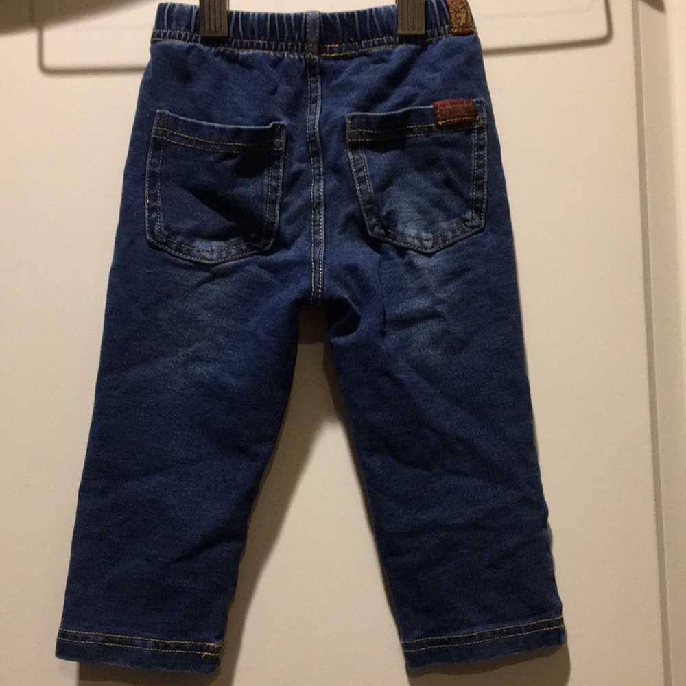 7 For All Mankind baby elastic waistband pull on faux fly jeans kids size 12M